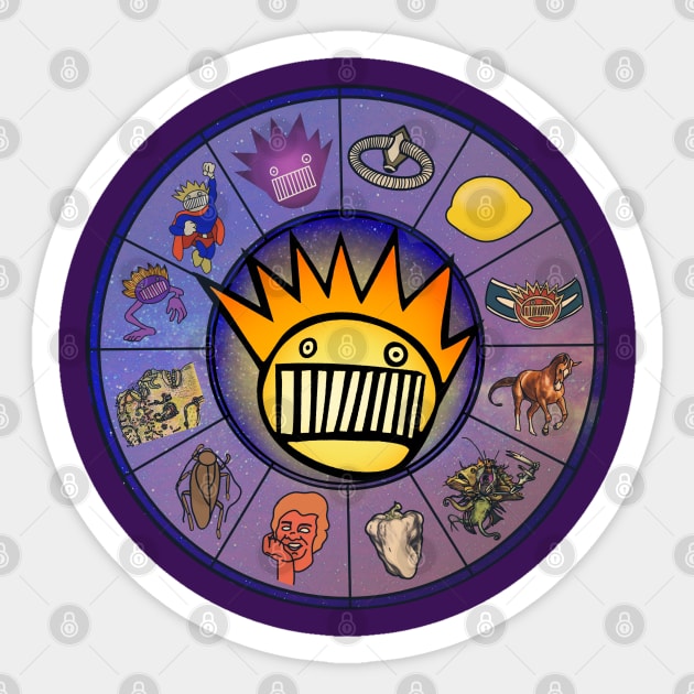 Boognish Rising 2.1 - Horoscope Birth Chart for Ween Sticker by brooklynmpls